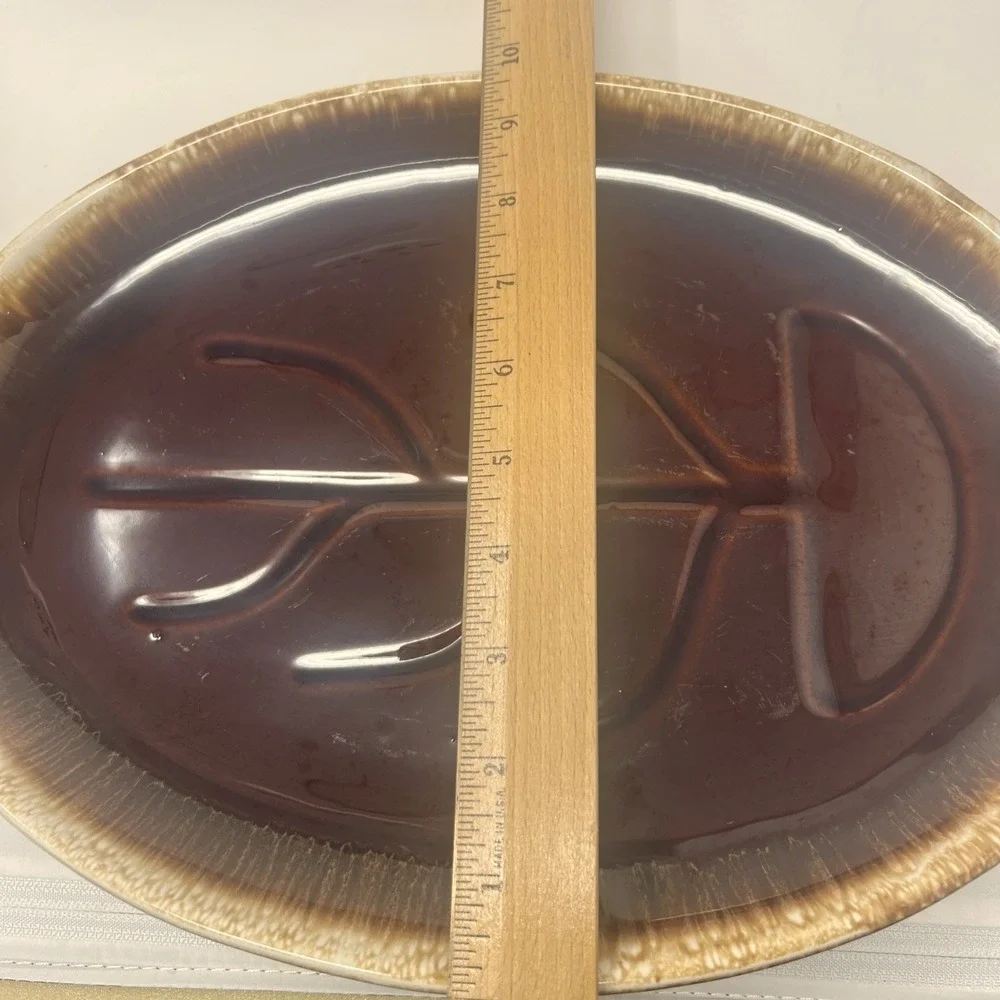 Set 3 MOUNT‎ CLEMENS ERA MCCOY POTTERY 1967 BROWN DRIP GLAZE TREE OF LIFE PLATES
